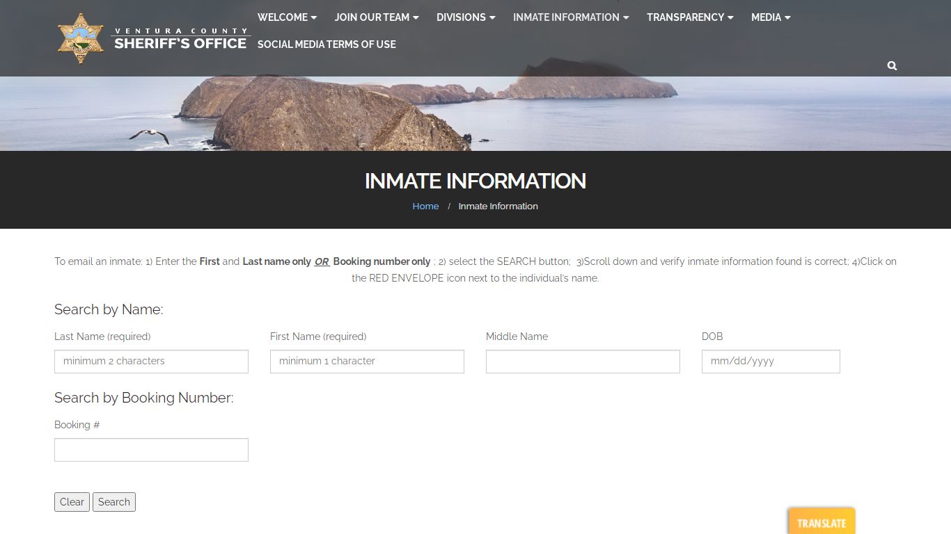 Inmate Information - Ventura County Sheriff's Office